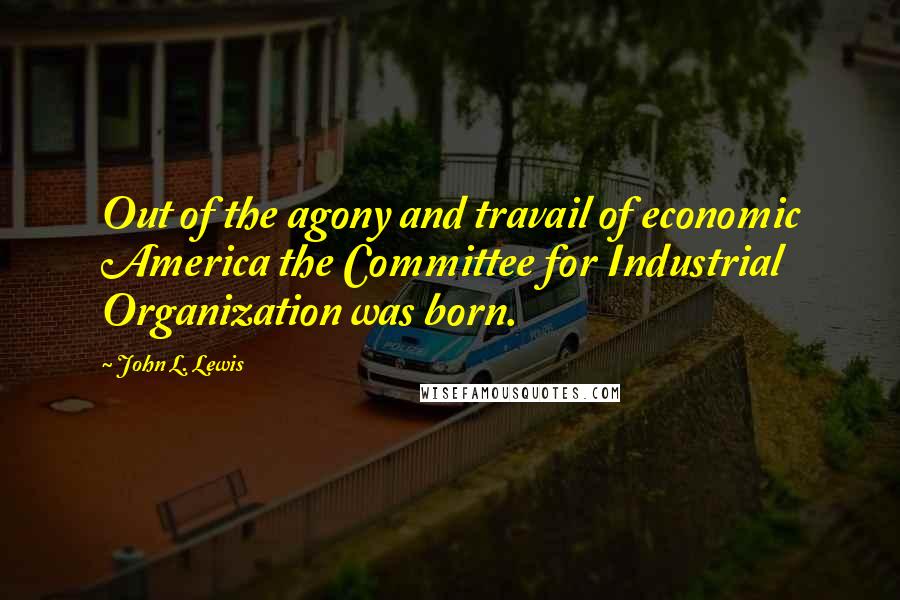 John L. Lewis Quotes: Out of the agony and travail of economic America the Committee for Industrial Organization was born.