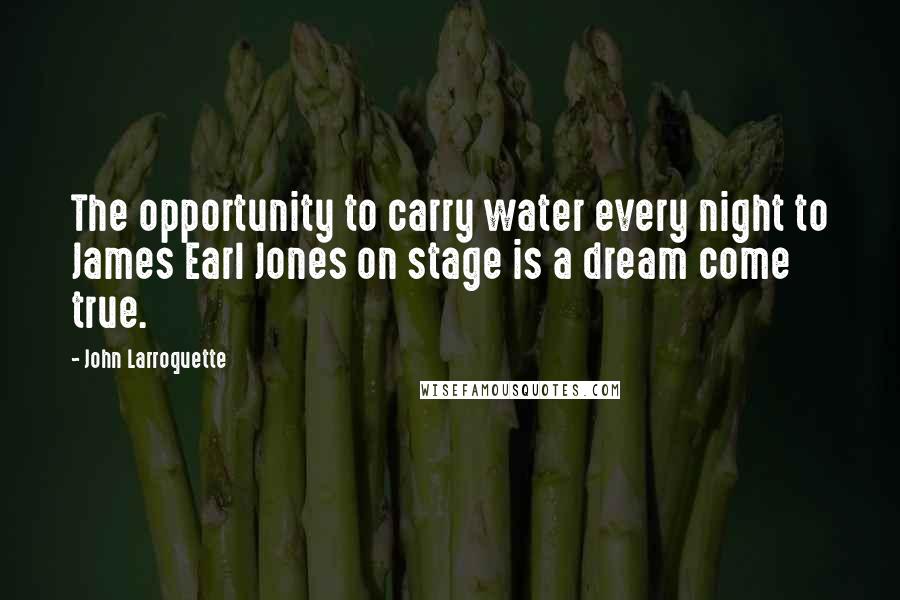 John Larroquette Quotes: The opportunity to carry water every night to James Earl Jones on stage is a dream come true.