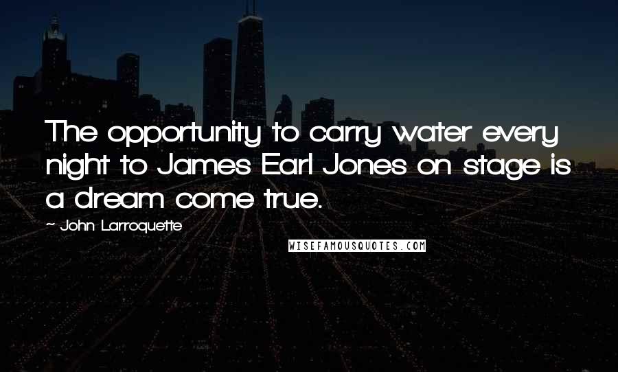 John Larroquette Quotes: The opportunity to carry water every night to James Earl Jones on stage is a dream come true.