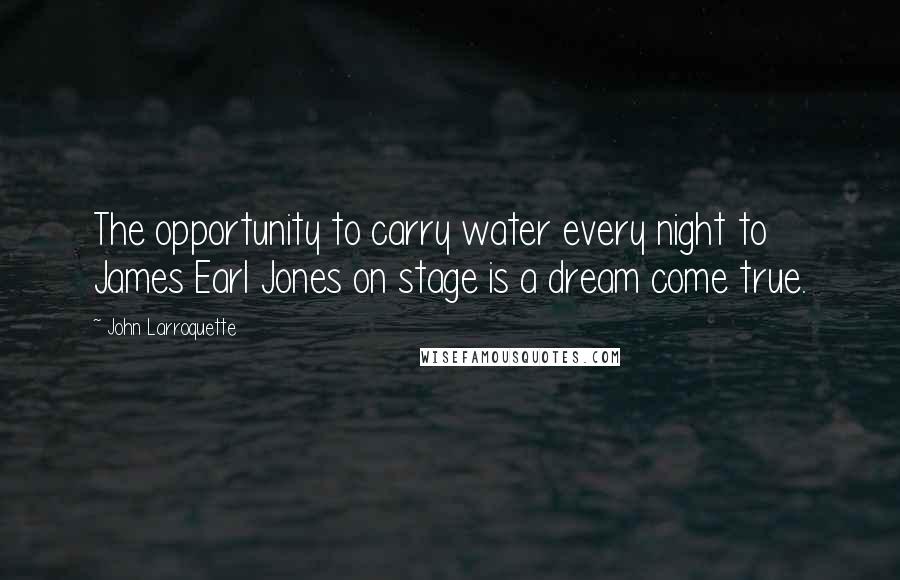 John Larroquette Quotes: The opportunity to carry water every night to James Earl Jones on stage is a dream come true.