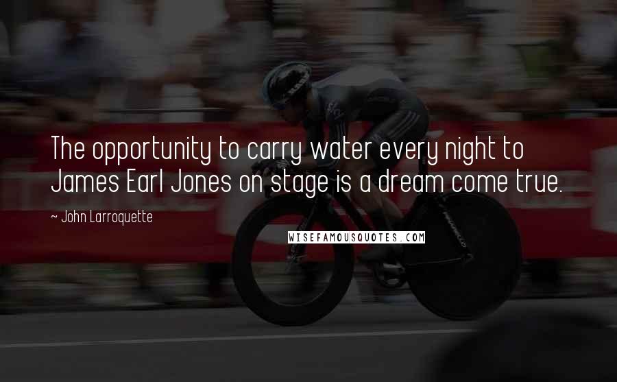 John Larroquette Quotes: The opportunity to carry water every night to James Earl Jones on stage is a dream come true.