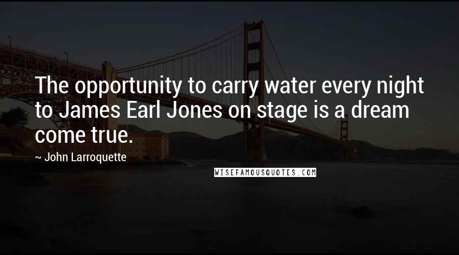 John Larroquette Quotes: The opportunity to carry water every night to James Earl Jones on stage is a dream come true.