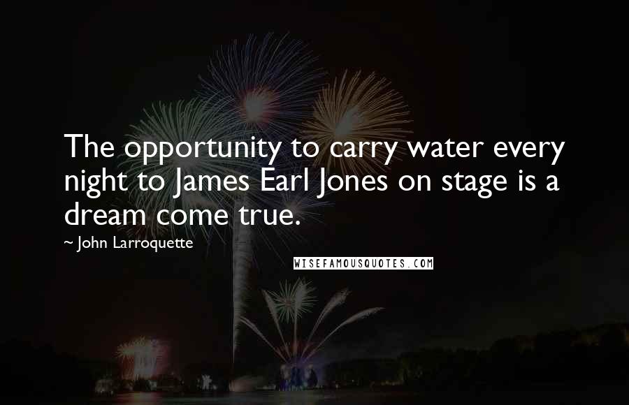John Larroquette Quotes: The opportunity to carry water every night to James Earl Jones on stage is a dream come true.