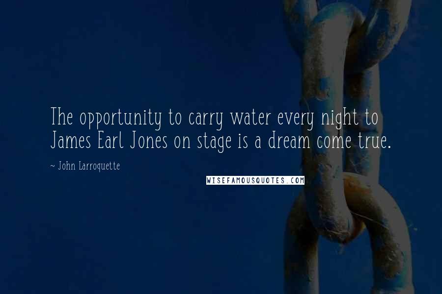 John Larroquette Quotes: The opportunity to carry water every night to James Earl Jones on stage is a dream come true.