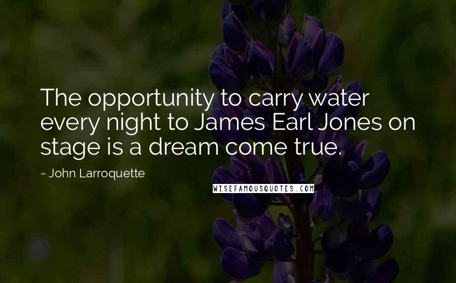 John Larroquette Quotes: The opportunity to carry water every night to James Earl Jones on stage is a dream come true.
