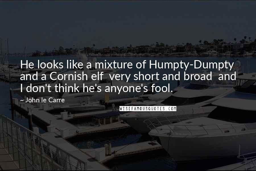 John Le Carre Quotes: He looks like a mixture of Humpty-Dumpty and a Cornish elf  very short and broad  and I don't think he's anyone's fool.