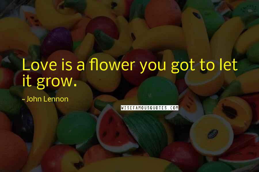 John Lennon Quotes: Love is a flower you got to let it grow.