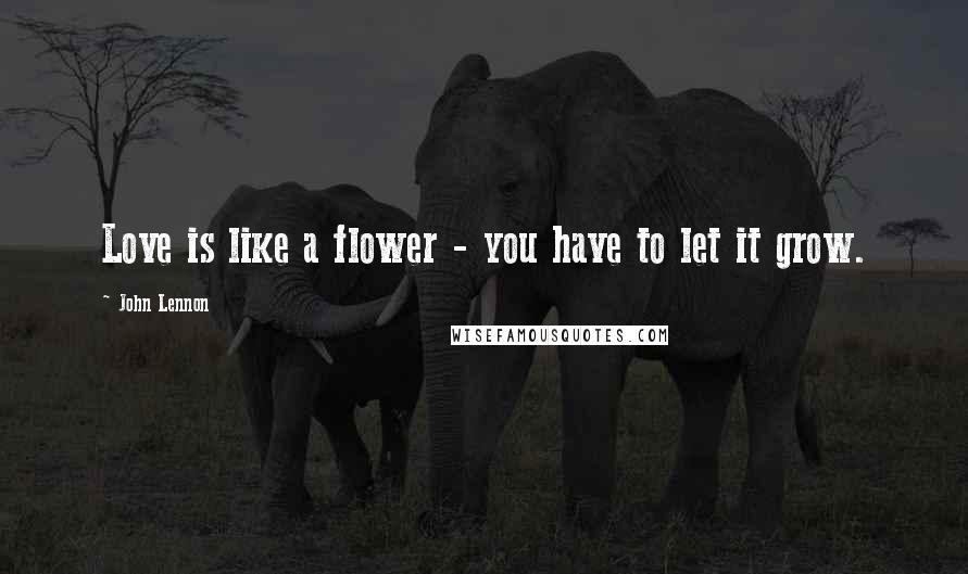 John Lennon Quotes: Love is like a flower - you have to let it grow.