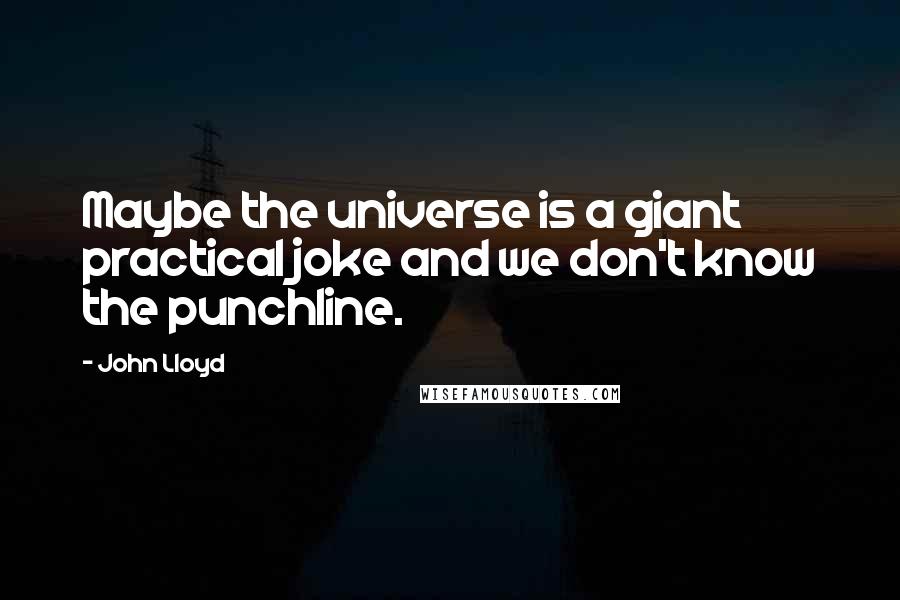 John Lloyd Quotes: Maybe the universe is a giant practical joke and we don't know the punchline.