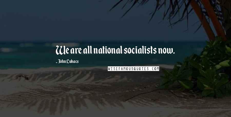 John Lukacs Quotes: We are all national socialists now.