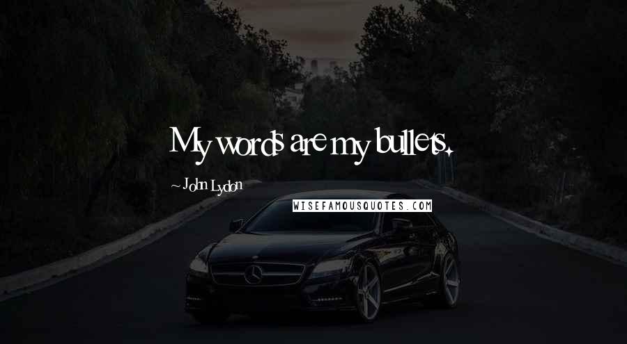 John Lydon Quotes: My words are my bullets.