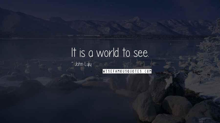 John Lyly Quotes: It is a world to see.