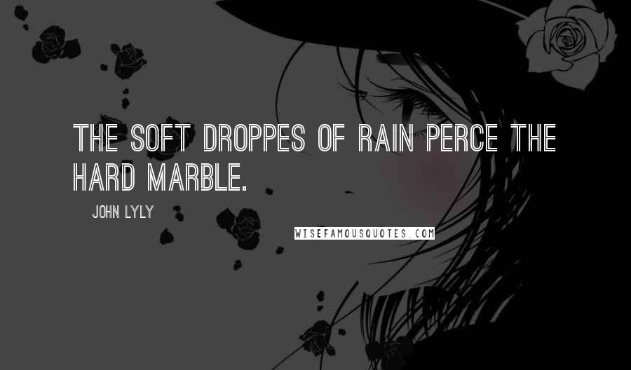 John Lyly Quotes: The soft droppes of rain perce the hard marble.