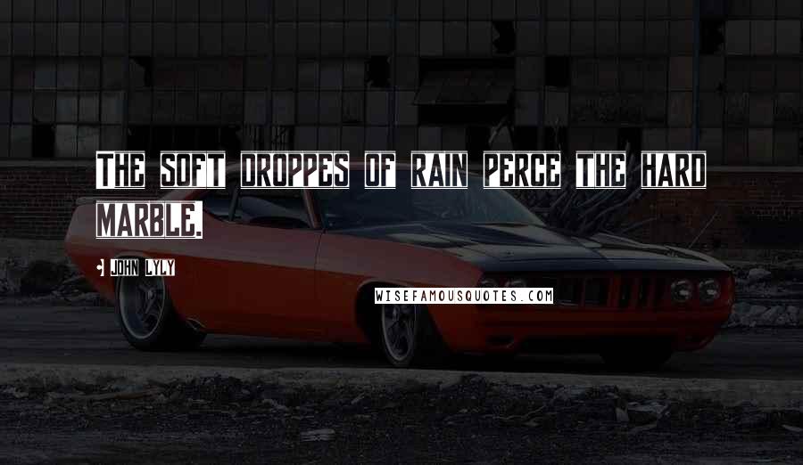 John Lyly Quotes: The soft droppes of rain perce the hard marble.