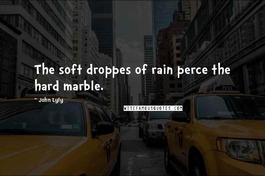 John Lyly Quotes: The soft droppes of rain perce the hard marble.