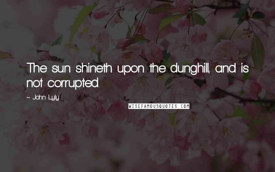 John Lyly Quotes: The sun shineth upon the dunghill, and is not corrupted.