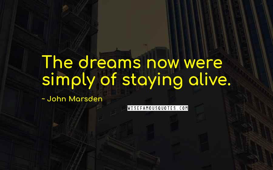 John Marsden Quotes: The dreams now were simply of staying alive.