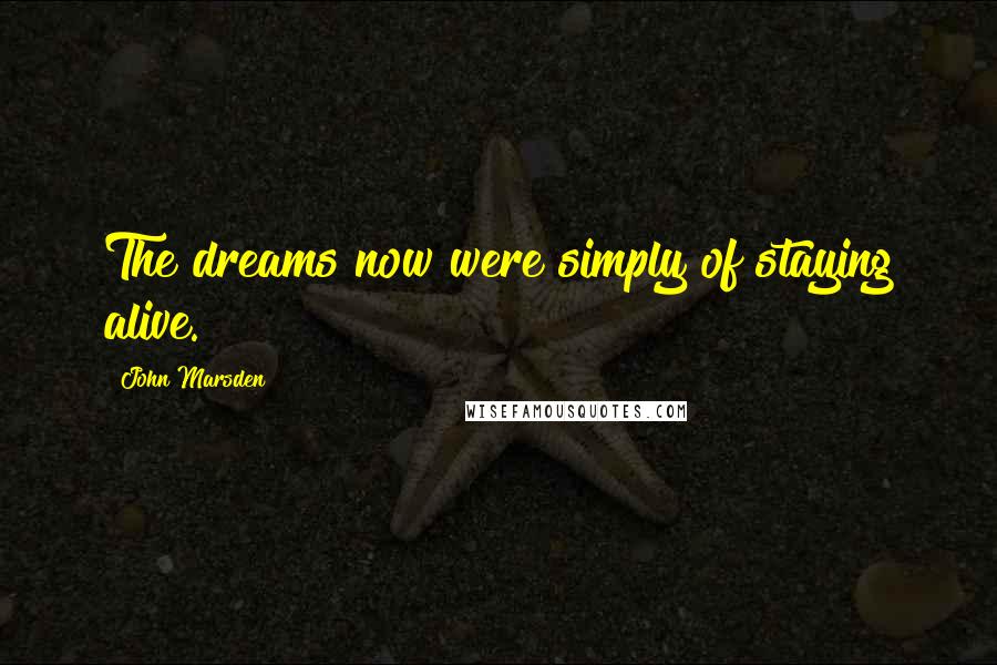 John Marsden Quotes: The dreams now were simply of staying alive.