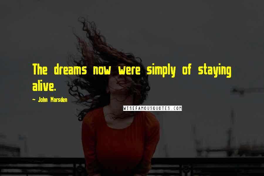 John Marsden Quotes: The dreams now were simply of staying alive.