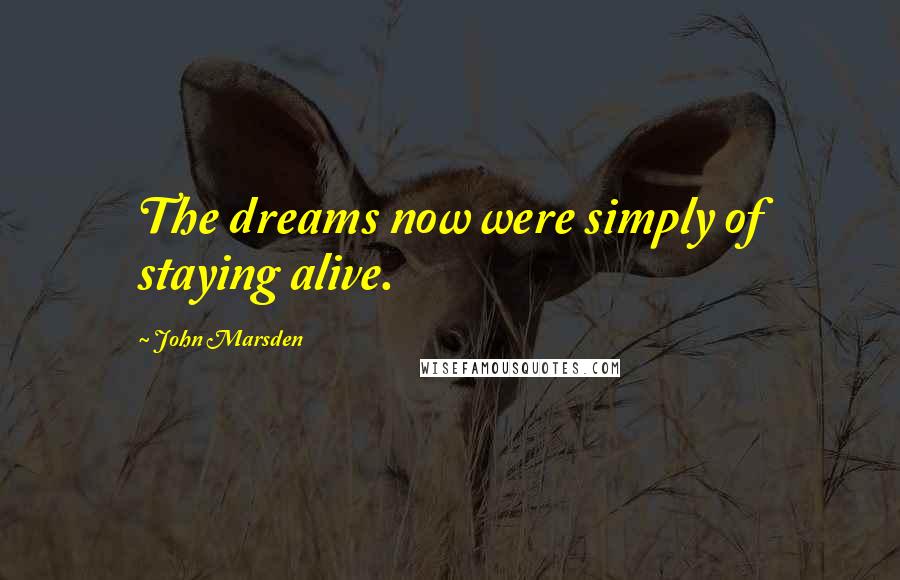 John Marsden Quotes: The dreams now were simply of staying alive.