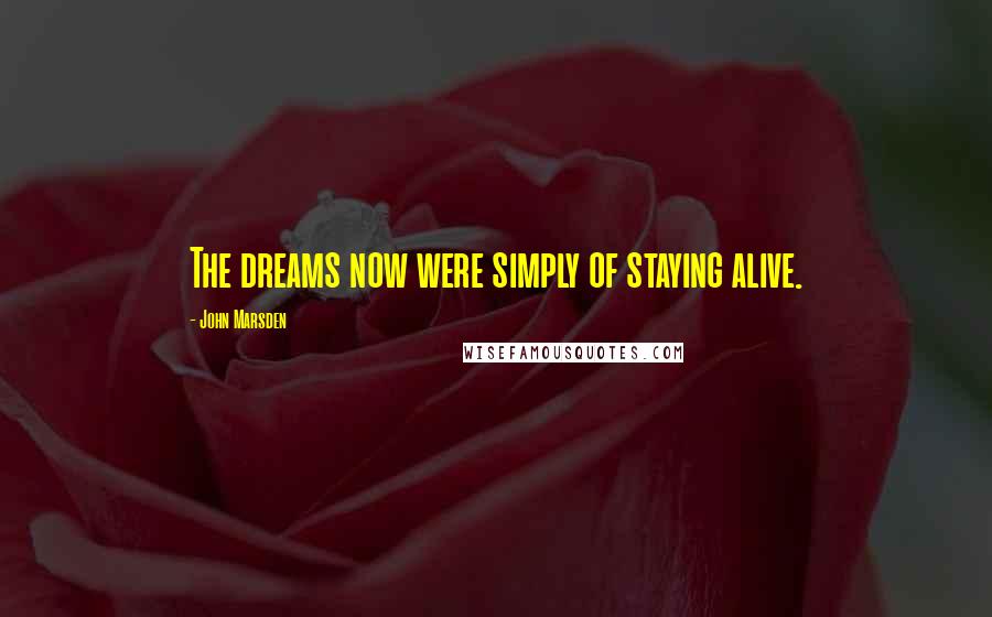 John Marsden Quotes: The dreams now were simply of staying alive.