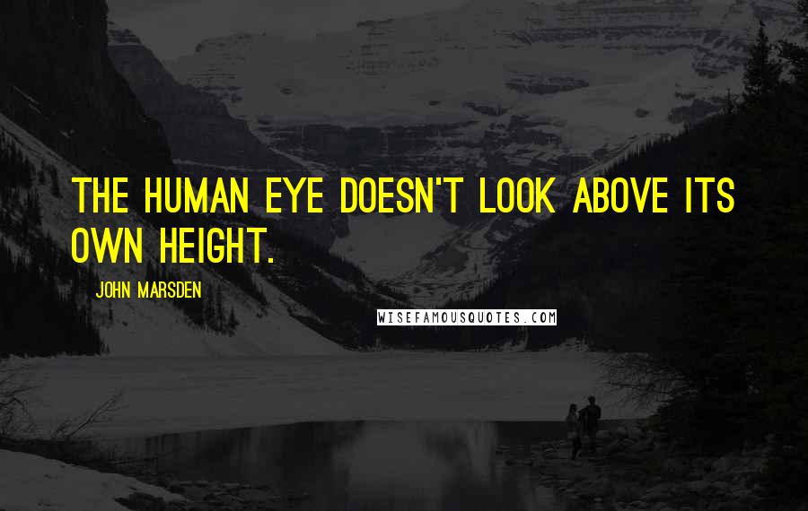 John Marsden Quotes: The human eye doesn't look above its own height.