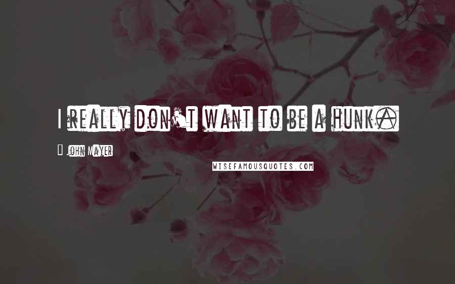 John Mayer Quotes: I really don't want to be a hunk.