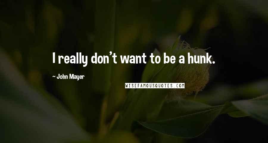 John Mayer Quotes: I really don't want to be a hunk.