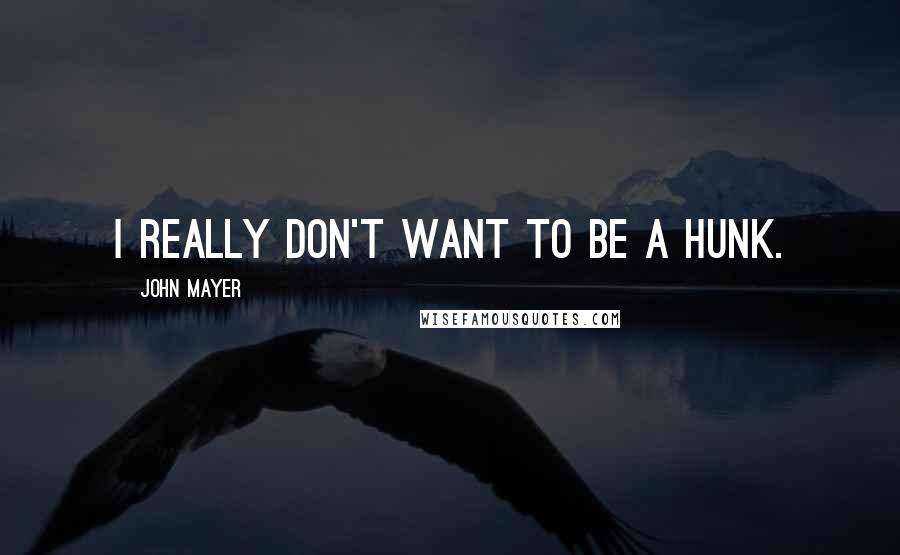 John Mayer Quotes: I really don't want to be a hunk.