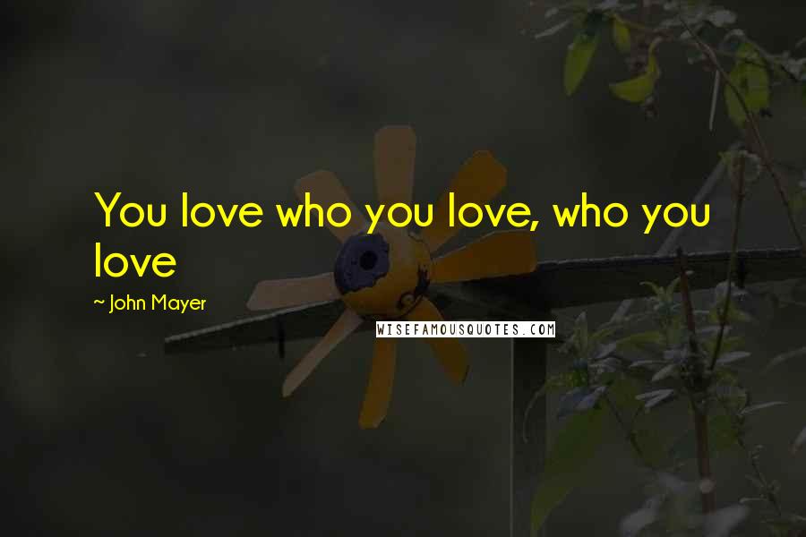 John Mayer Quotes: You love who you love, who you love