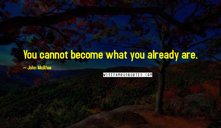 John McAfee Quotes: You cannot become what you already are.