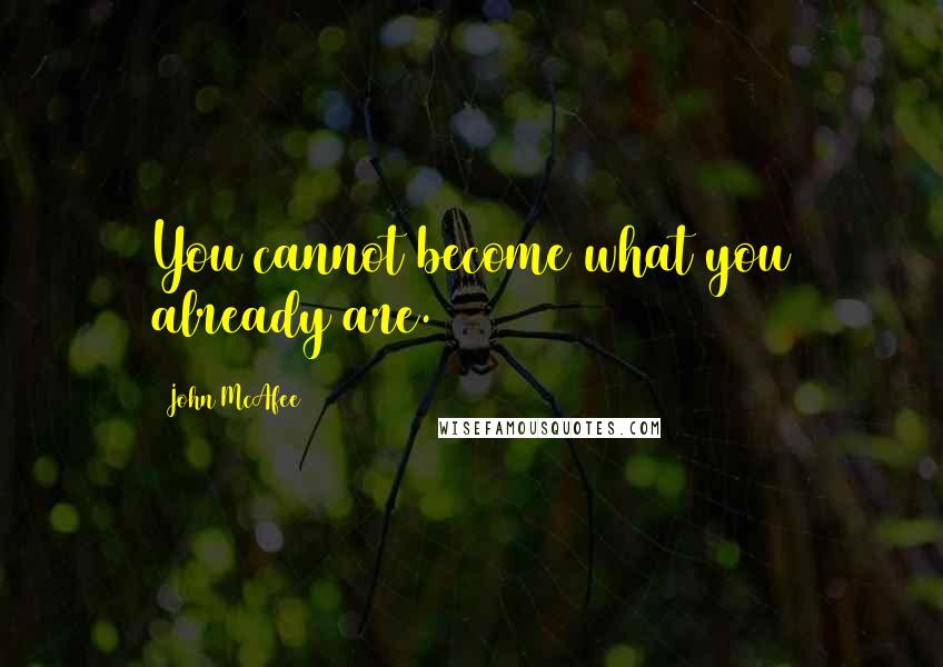 John McAfee Quotes: You cannot become what you already are.