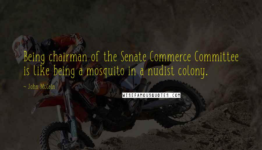 John McCain Quotes: Being chairman of the Senate Commerce Committee is like being a mosquito in a nudist colony.