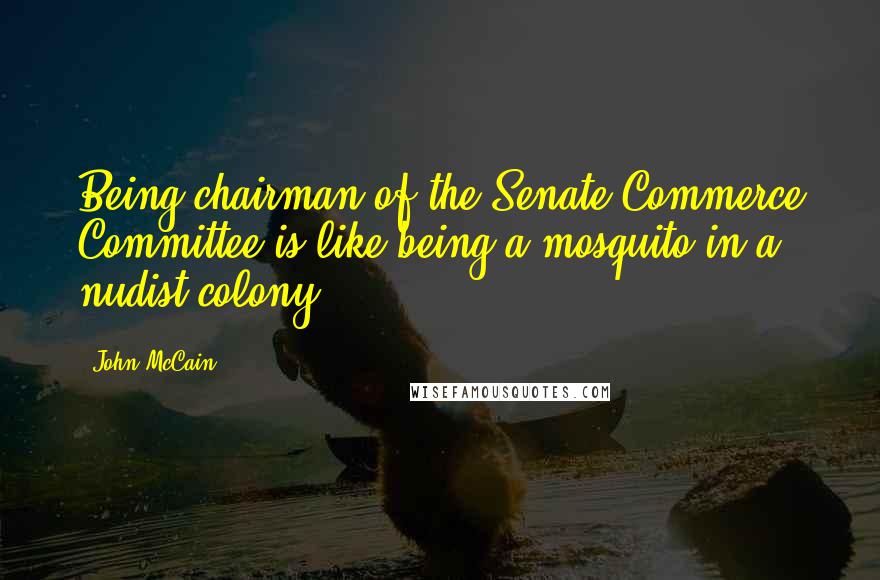 John McCain Quotes: Being chairman of the Senate Commerce Committee is like being a mosquito in a nudist colony.