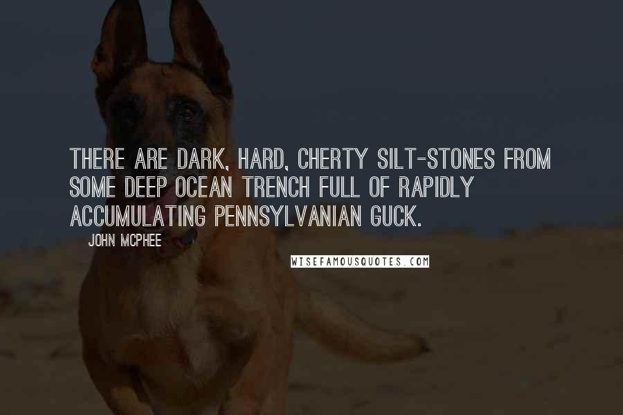 John McPhee Quotes: There are dark, hard, cherty silt-stones from some deep ocean trench full of rapidly accumulating Pennsylvanian guck.