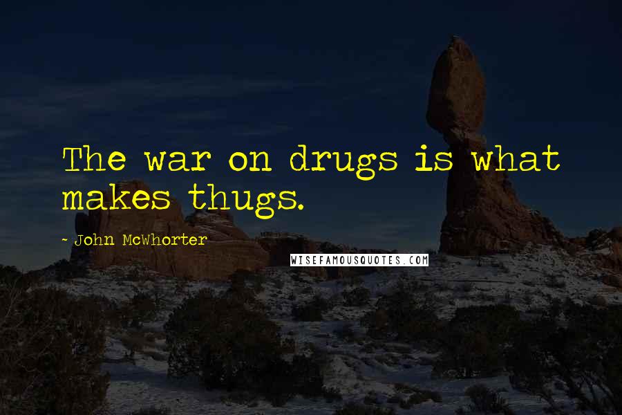 John McWhorter Quotes: The war on drugs is what makes thugs.