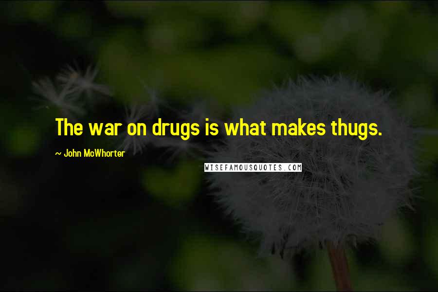 John McWhorter Quotes: The war on drugs is what makes thugs.