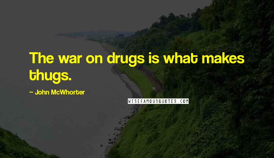 John McWhorter Quotes: The war on drugs is what makes thugs.