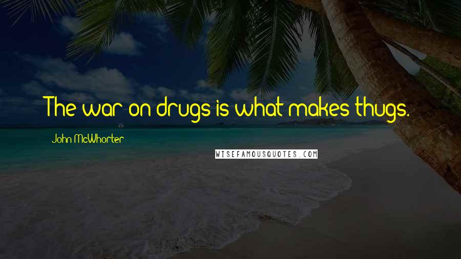 John McWhorter Quotes: The war on drugs is what makes thugs.