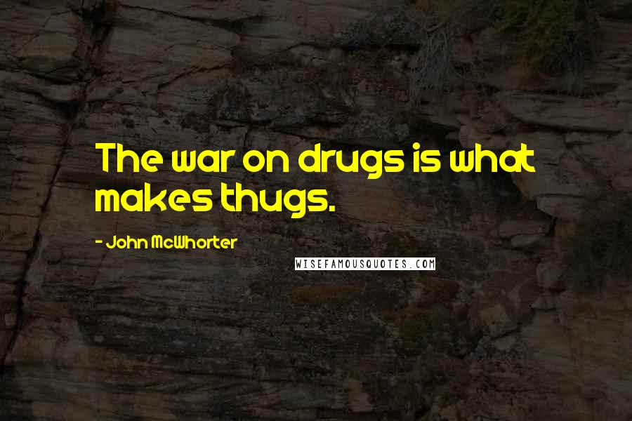 John McWhorter Quotes: The war on drugs is what makes thugs.