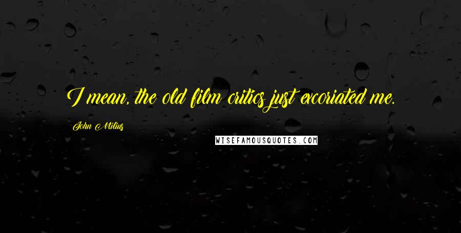 John Milius Quotes: I mean, the old film critics just excoriated me.