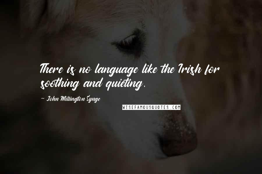 John Millington Synge Quotes: There is no language like the Irish for soothing and quieting.