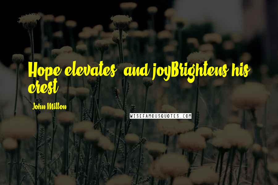 John Milton Quotes: Hope elevates, and joyBrightens his crest.