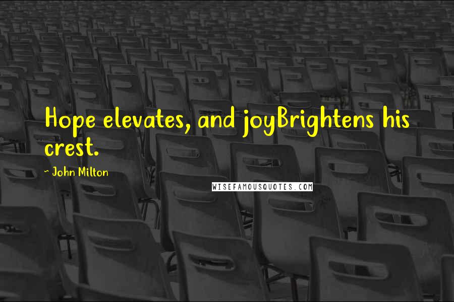 John Milton Quotes: Hope elevates, and joyBrightens his crest.