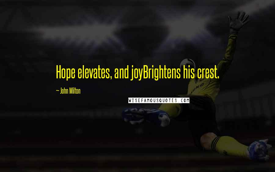 John Milton Quotes: Hope elevates, and joyBrightens his crest.