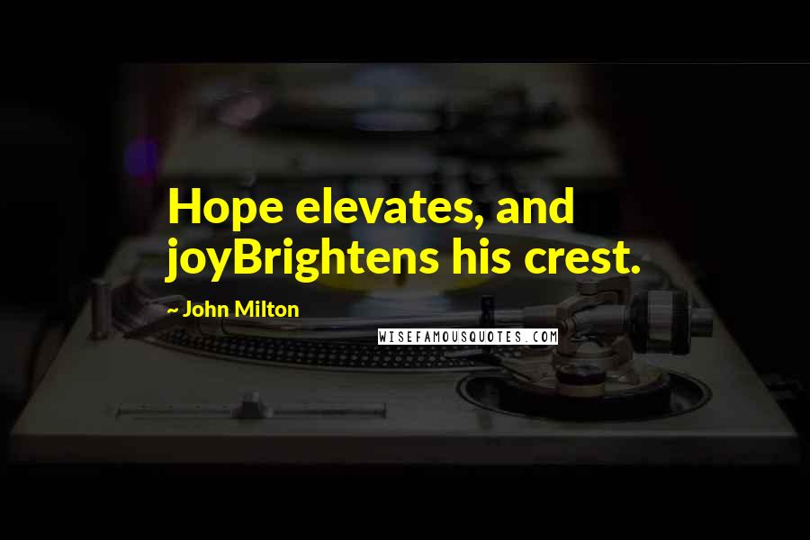 John Milton Quotes: Hope elevates, and joyBrightens his crest.