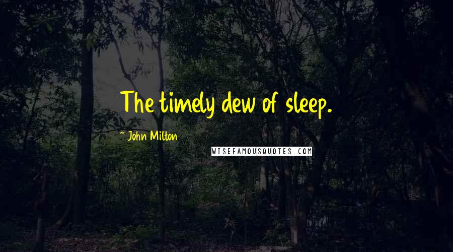 John Milton Quotes: The timely dew of sleep.