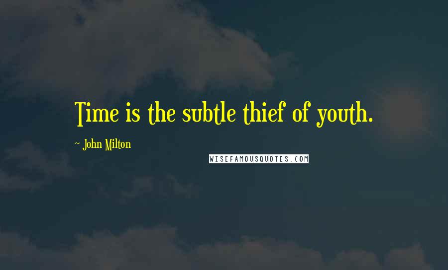 John Milton Quotes: Time is the subtle thief of youth.