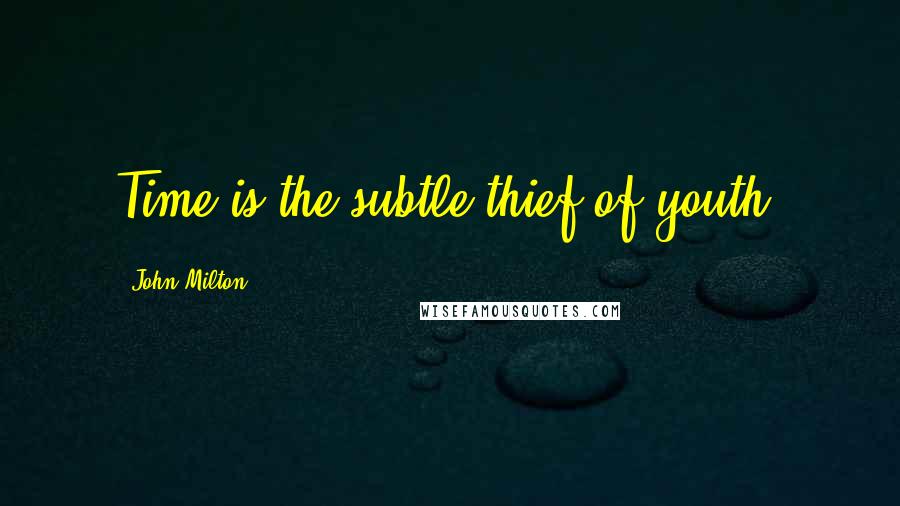 John Milton Quotes: Time is the subtle thief of youth.