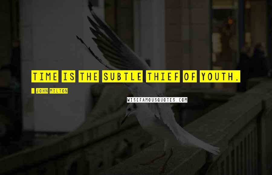 John Milton Quotes: Time is the subtle thief of youth.